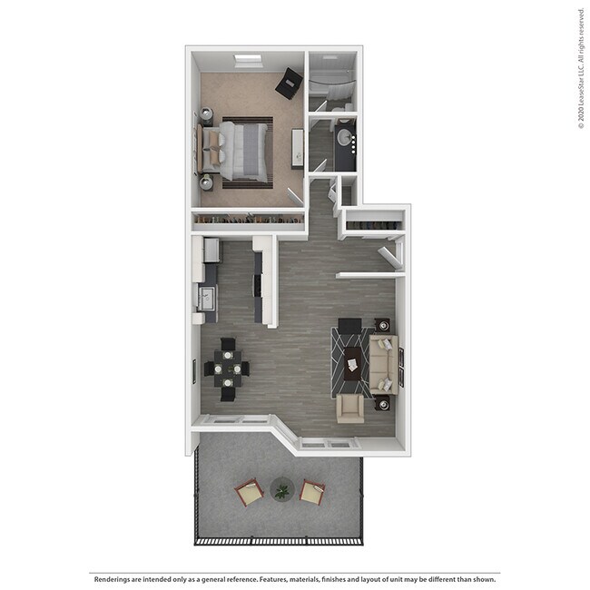 1 Bed • 1 Bath 0137J floor plan